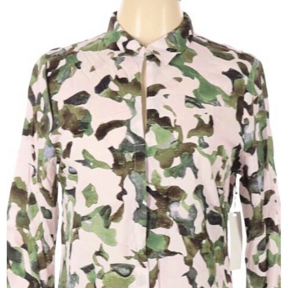 Crosby Blouse Top Button Up Pink Green large NEW - Picture 3 of 8